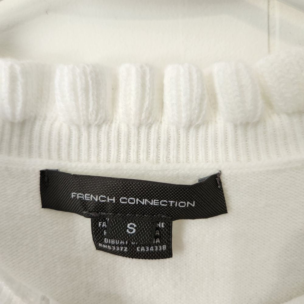 French Connection White Ruffle Sweater - Picture 7 of 8